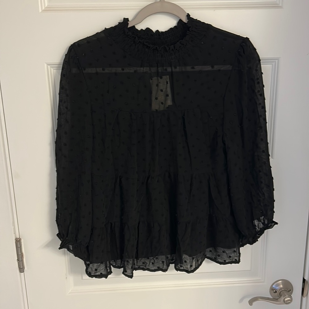 Black 3/4 Sleeve Blouse